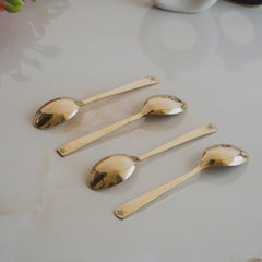 Pure Brass Premium Gold Shine Plain Baby Spoon