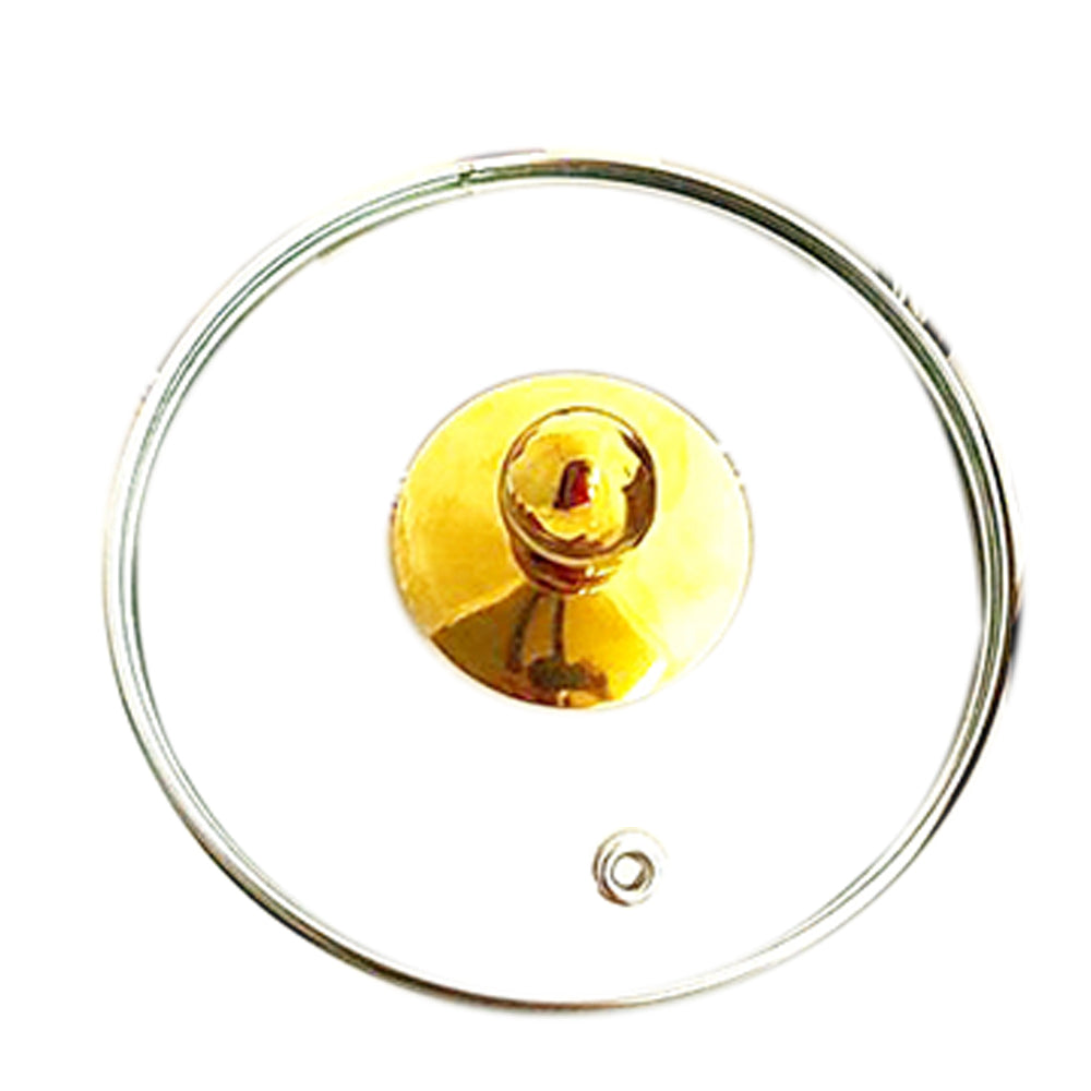 Set of Steel with Brass Finish D/W Hammered Design Handi No.1, 2 with Glass Lid, Kadhai No.1,2 with Glass Lid, Bucket No.1, Serving Spoon x5, 14 Pieces Set