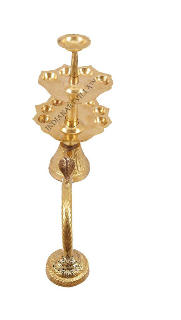 Unique Designed Handmade Hindu Religious Aarti Diya for Poojan, Temple, Gifts, 30.48 cm