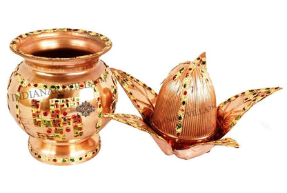Pure Copper Decorative Mangal Kalash With Coconut