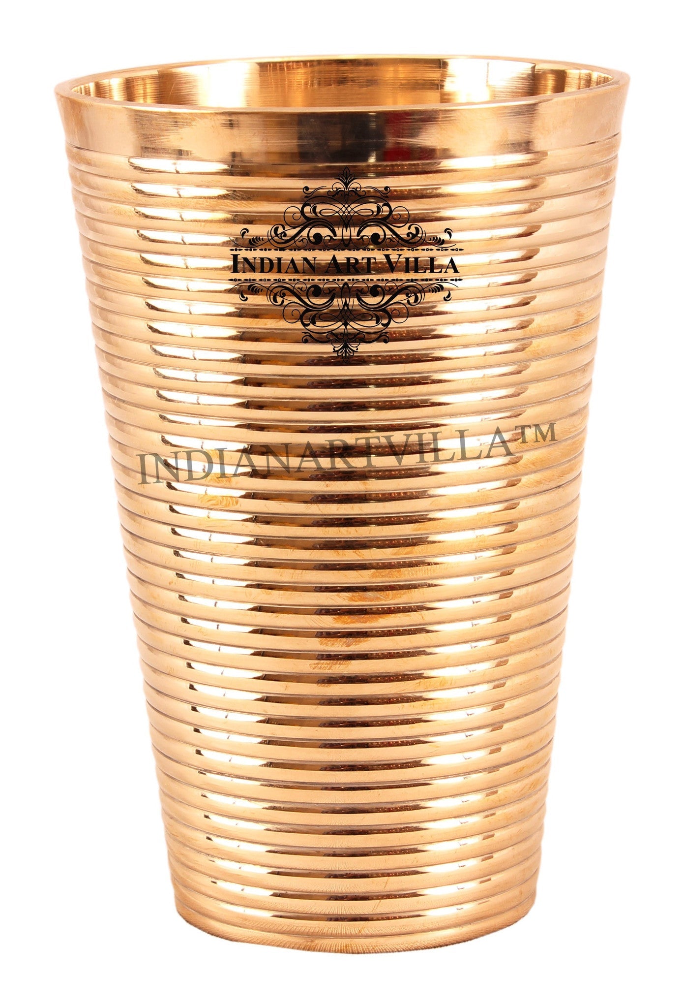 Handcrafted Pure Bronze Lining Design Big Lassi Glass, Drinkware, Serveware, 770ml