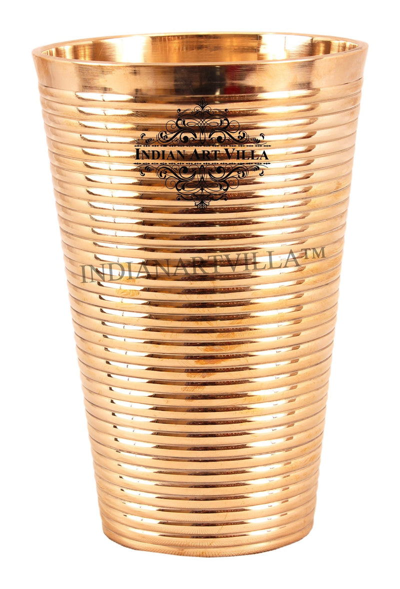 Handcrafted Pure Bronze Lining Design Big Lassi Glass, Drinkware, Serveware, 770ml