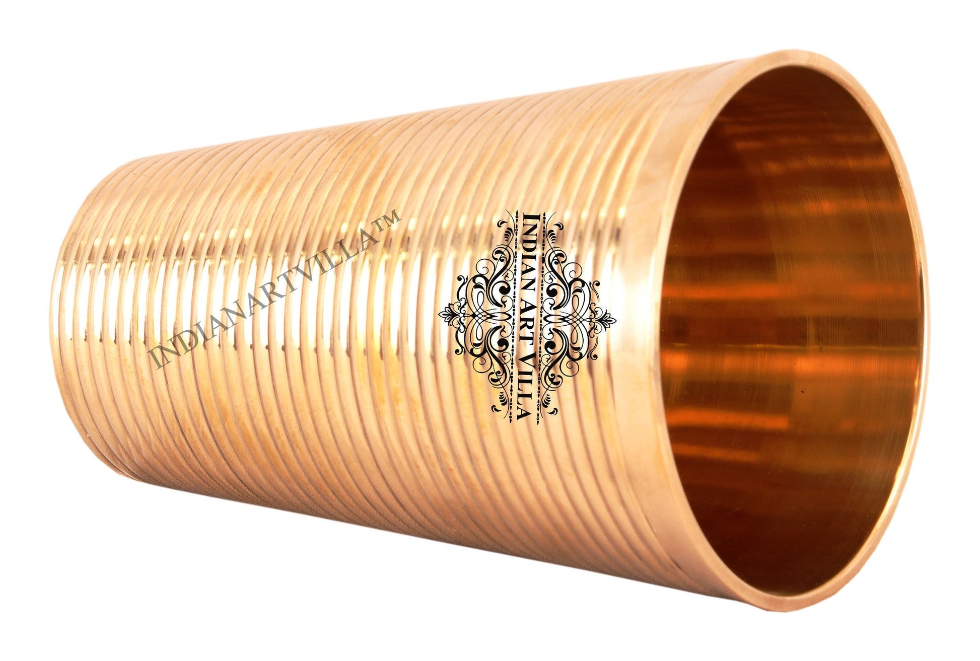 Handcrafted Pure Bronze Lining Design Big Lassi Glass, Drinkware, Serveware, 770ml