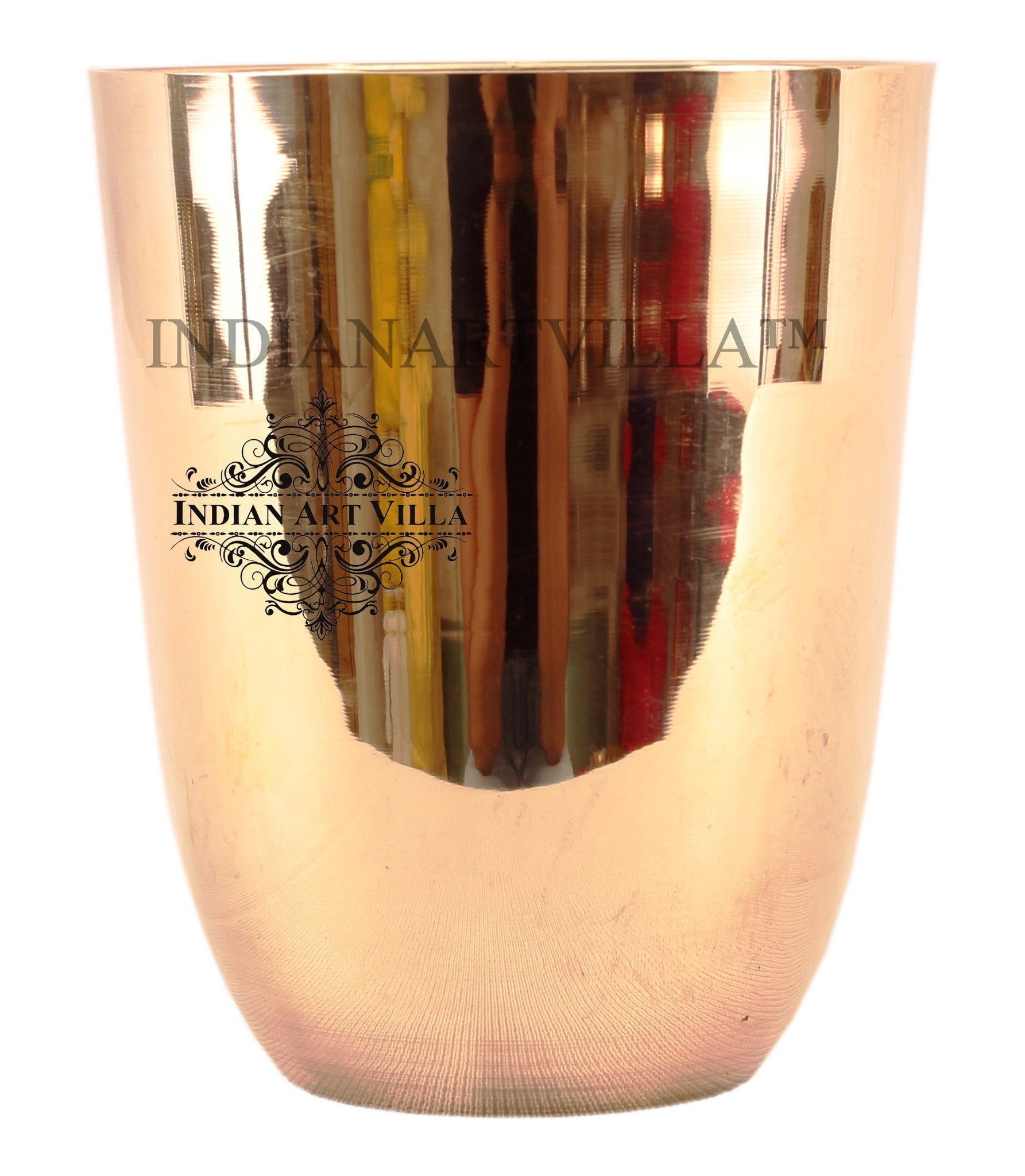 Handmade Pure Bronze Glass Tumbler with Plain Design, Drinkware, Tableware, 275ml