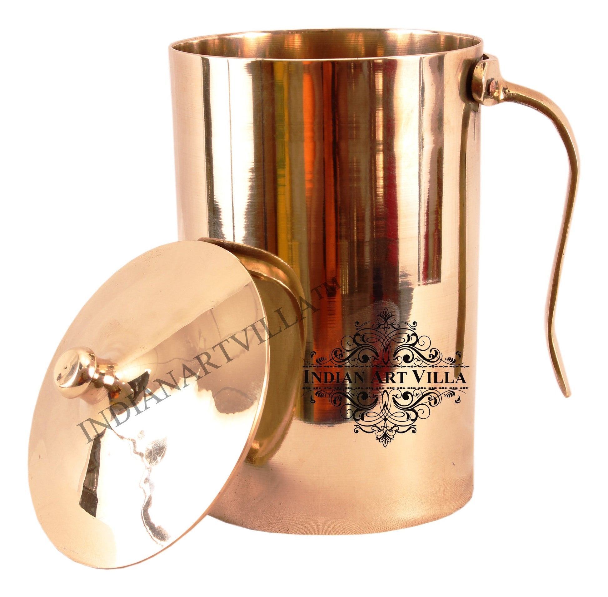 Handcrafted Pure Bronze Plain Design Mughlai Jug Pitcher, Drinkware, Serveware, 1700ml