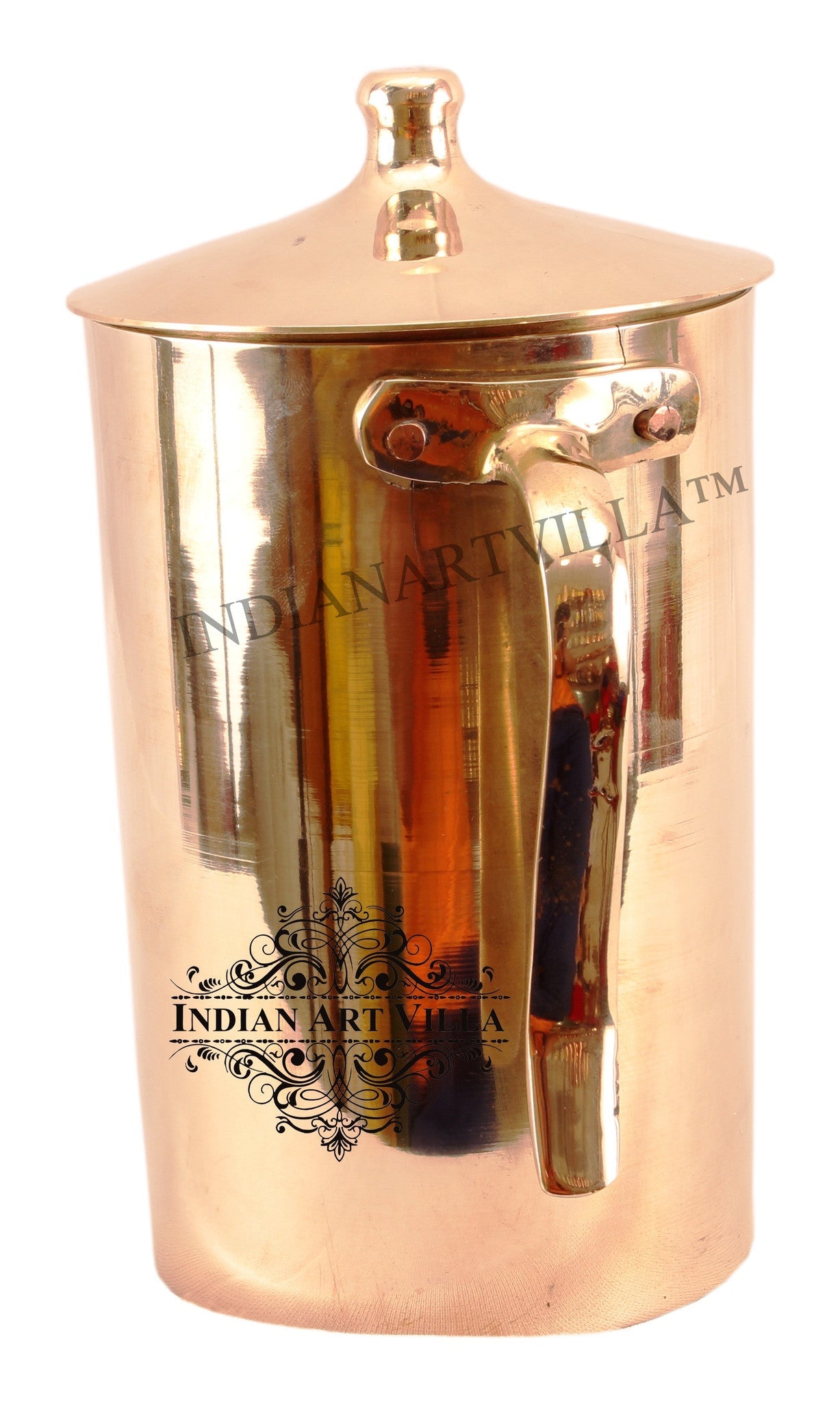 Handcrafted Pure Bronze Plain Design Mughlai Jug Pitcher, Drinkware, Serveware, 1700ml