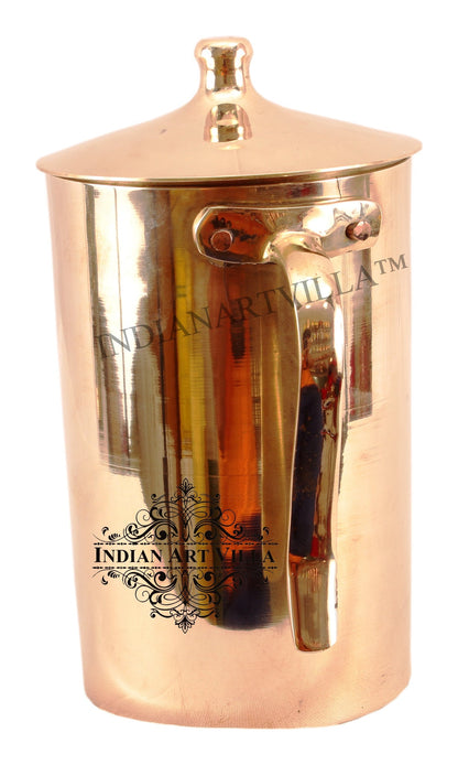 Handcrafted Pure Bronze Plain Design Mughlai Jug Pitcher, Drinkware, Serveware, 1700ml