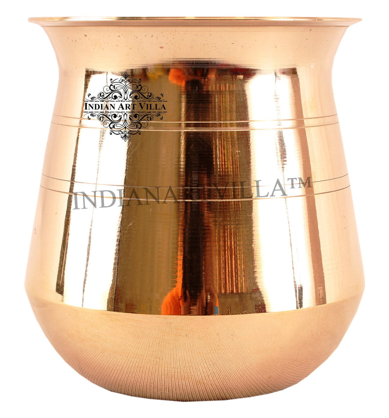 Bronze Kansa Lota Kalash Container, Temple, Poojan Purpose, Gold