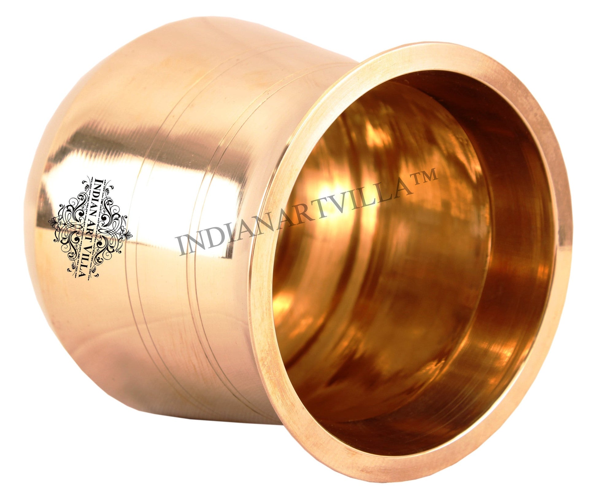 Bronze Kansa Lota Kalash Container, Temple, Poojan Purpose, Gold