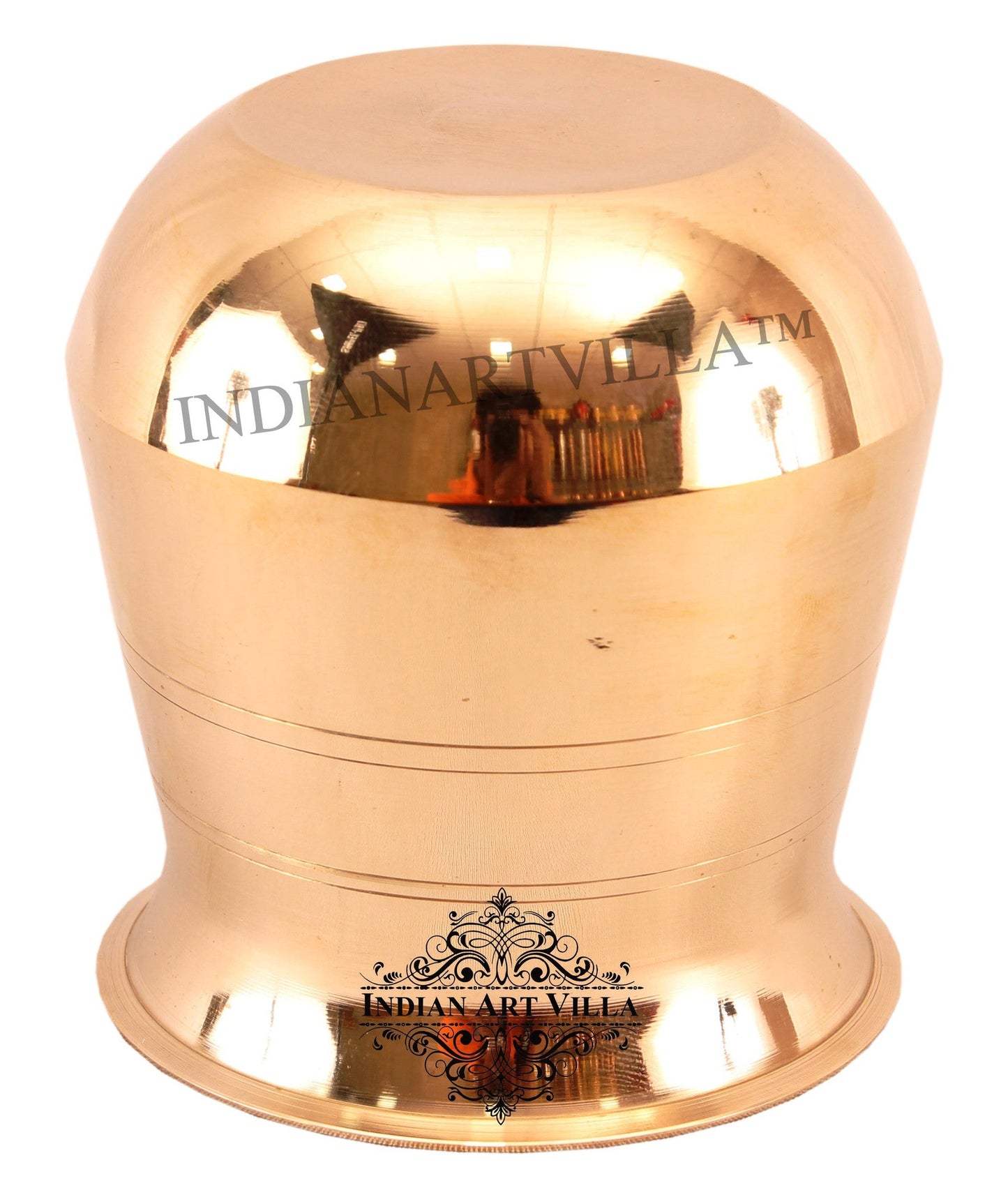 Bronze Kansa Lota Kalash Container, Temple, Poojan Purpose, Gold