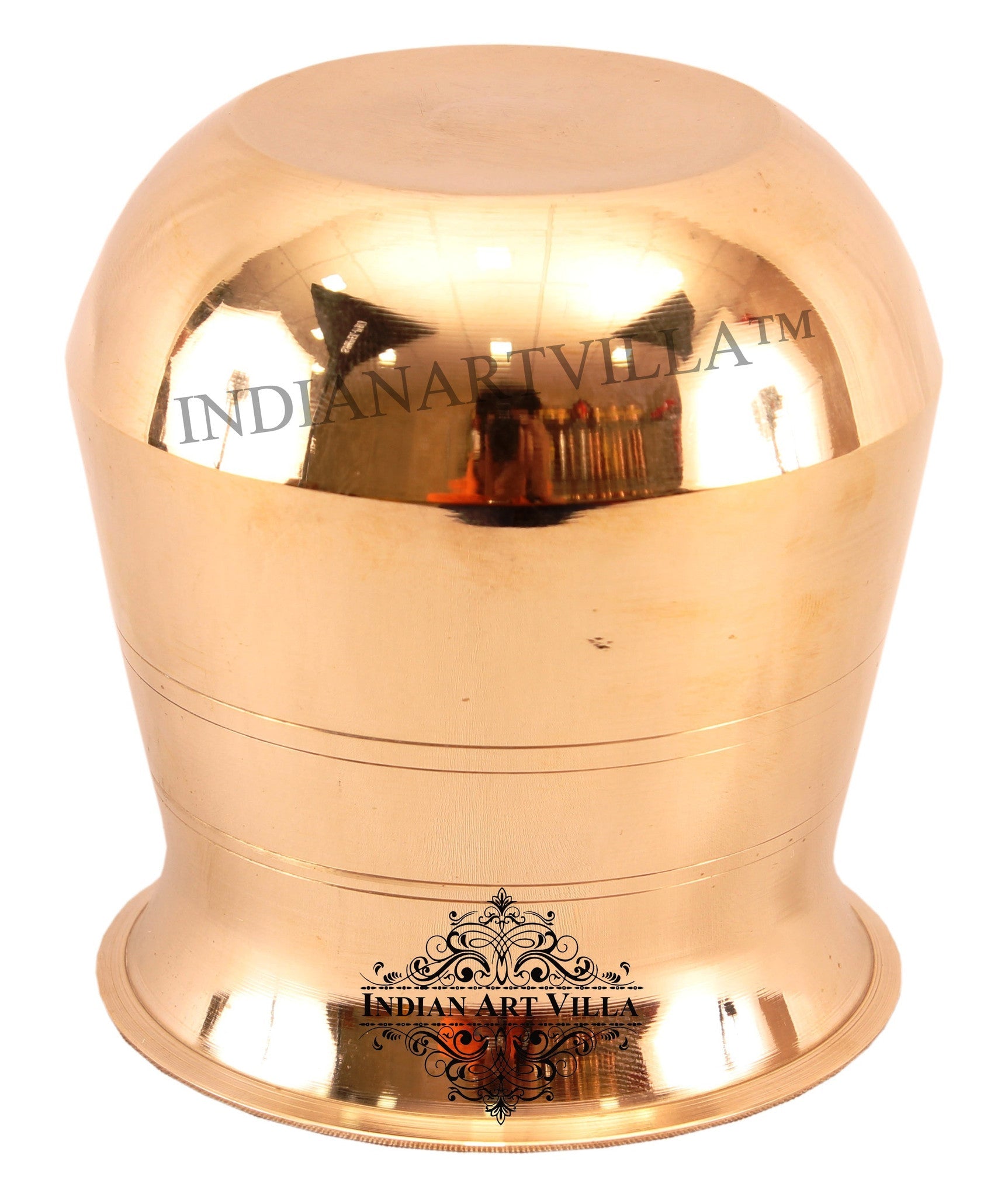 Bronze Kansa Lota Kalash Container, Temple, Poojan Purpose, Gold