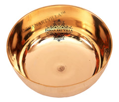 Handmade Pure Bronze Dinner Bowl with 1 Lining Design, Tableware, Dinnerware