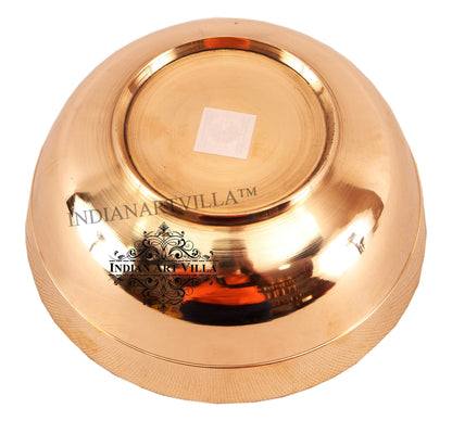 Handmade Pure Bronze Dinner Bowl with 1 Lining Design, Tableware, Dinnerware