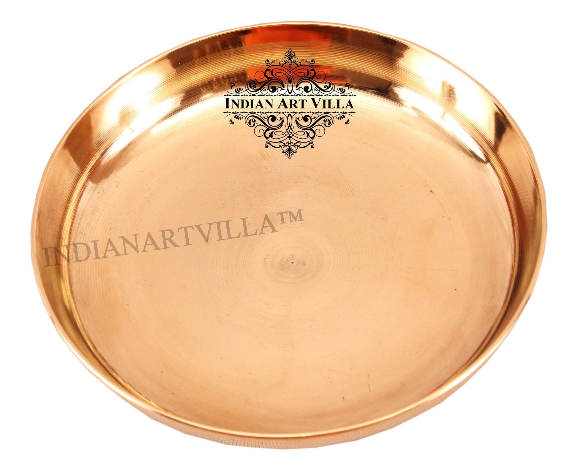 Handmade Pure Bronze Serving Thali | Plate with Plain Design, Serveware, Dinnerware, Tableware