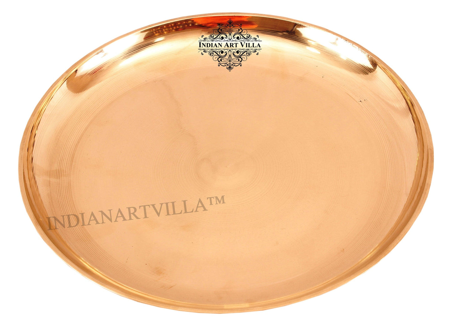 Handmade Pure Bronze Serving Thali | Plate with Plain Design, Serveware, Dinnerware, Tableware