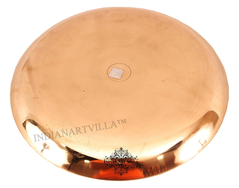 Handmade Pure Bronze Serving Thali | Plate with Plain Design, Serveware, Dinnerware, Tableware
