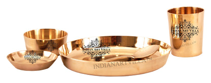 Handcrafted Pure Bronze 5 Pieces Dinner Set For Home | Hotel | Restaurant