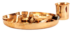 Handcrafted Pure Bronze 6 Pieces Dinner Set with Plain Design, Dinnerware, Tableware