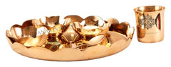 Bronze Handmade Lotus Design Dinner set of 6 Pieces, Dinnerware, Tableware
