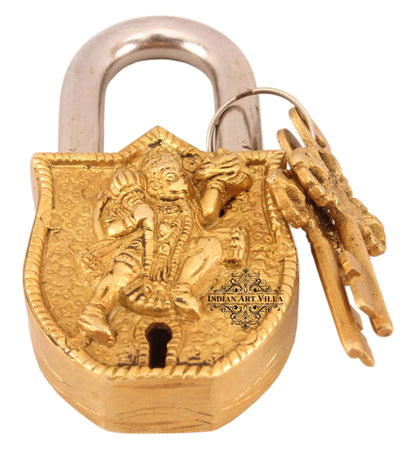 Pure Brass Hanuman Ji Design Lock with 2 Key
