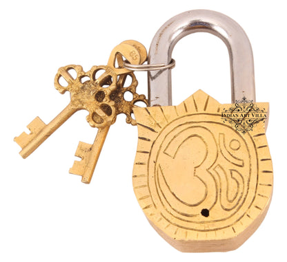 Pure Brass Durga Maa sitting on Lion Design Lock with 2 Key