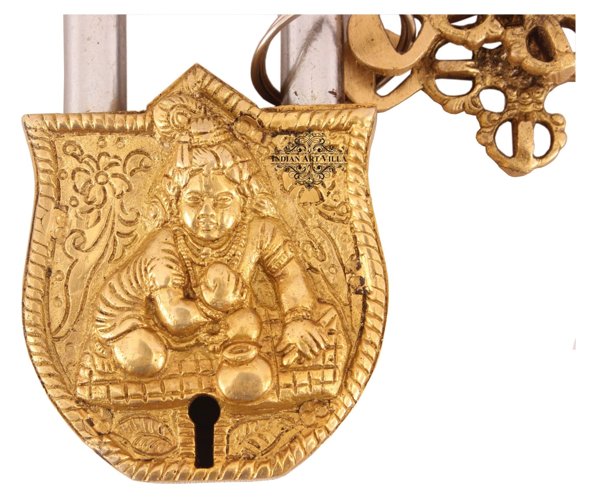 Pure Brass Laddu Gopal Ji Design Lock with 2 Key
