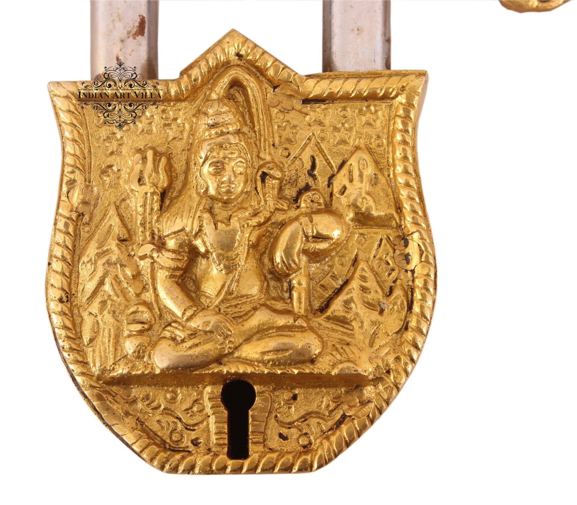 Pure Brass Lord Shiva Design Lock with 2 Keys