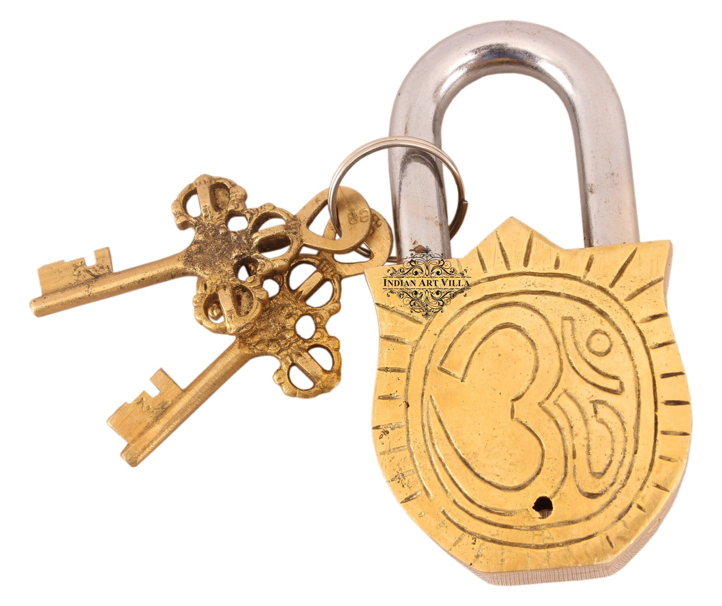 Pure Brass Lord Shiva Design Lock with 2 Keys