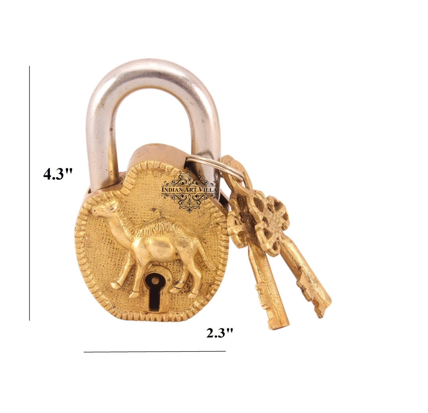 Pure Brass Camel Design Lock with 2 Keys