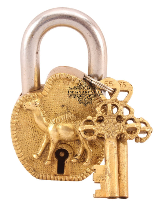 Pure Brass Camel Design Lock with 2 Keys