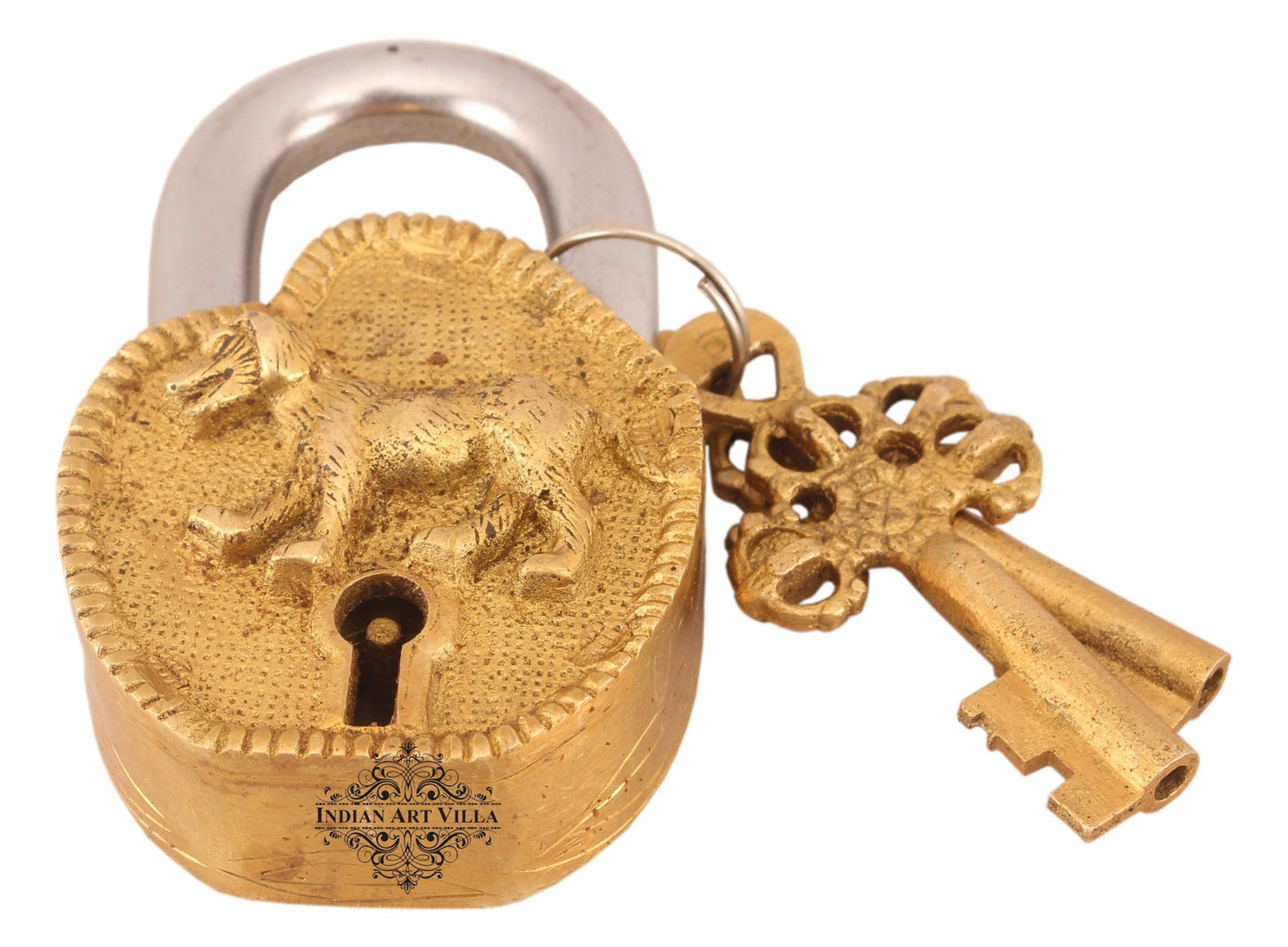 Pure Brass Dog Design Lock with 2 keys