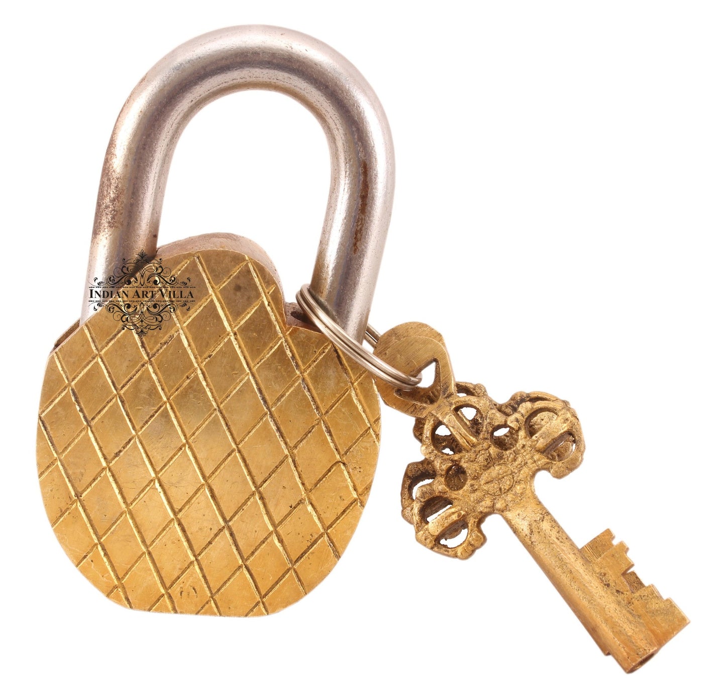 Pure Brass Lion Design Lock with 2 Keys