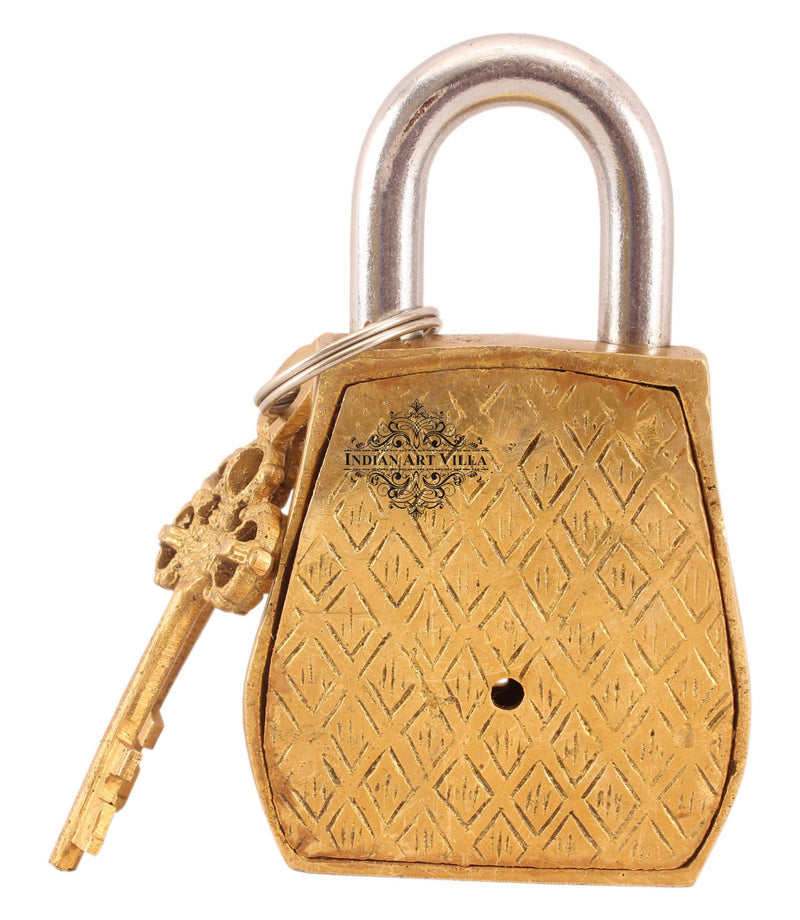 Pure Brass Owl Design Lock with 2 Keys