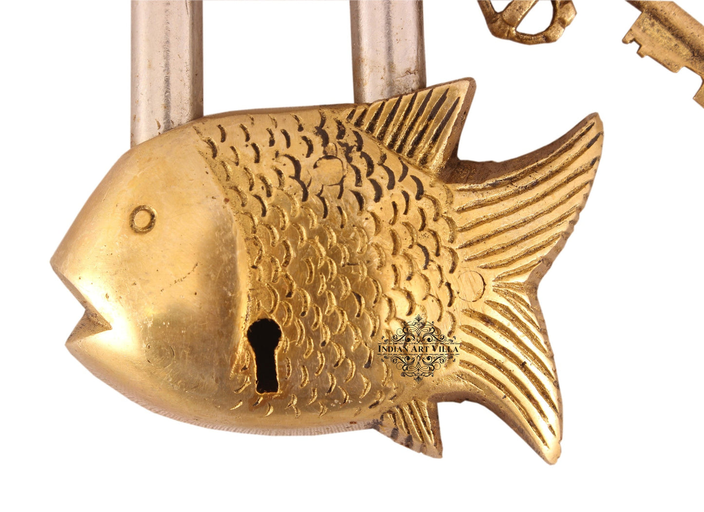 Pure Brass Small Fish Shape Design Lock with 2 Keys