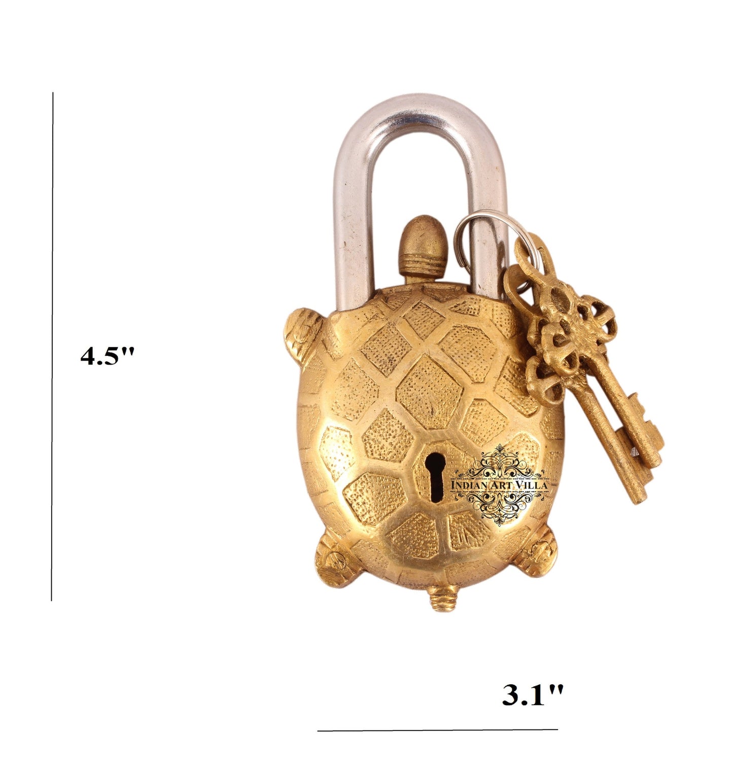 Pure Brass Tortoise Design Lock with 2 keys