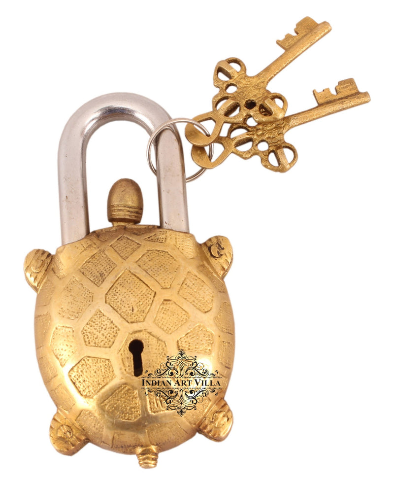 Pure Brass Tortoise Design Lock with 2 keys