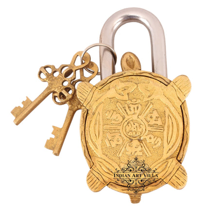 Pure Brass Tortoise Design Lock with 2 keys