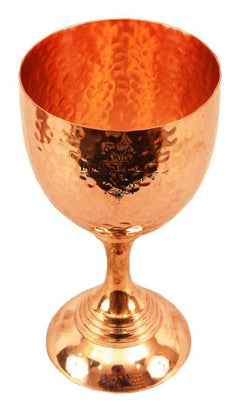 Pure Copper Hammered Design Wine Glass with Bottom 250 ML