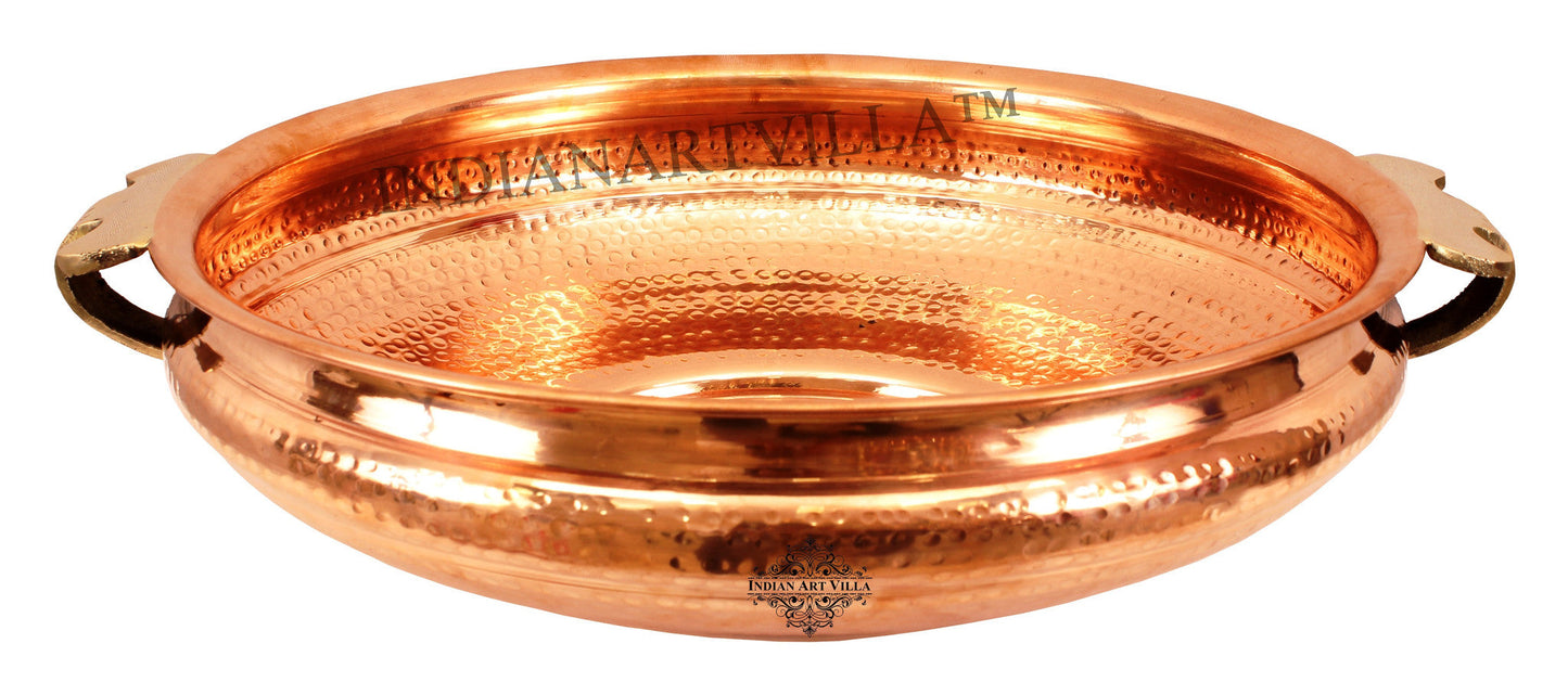 Pure Copper Hammered Design Urli/Decorative Bowl/Decorative Platter, Home Décor & Festive Item