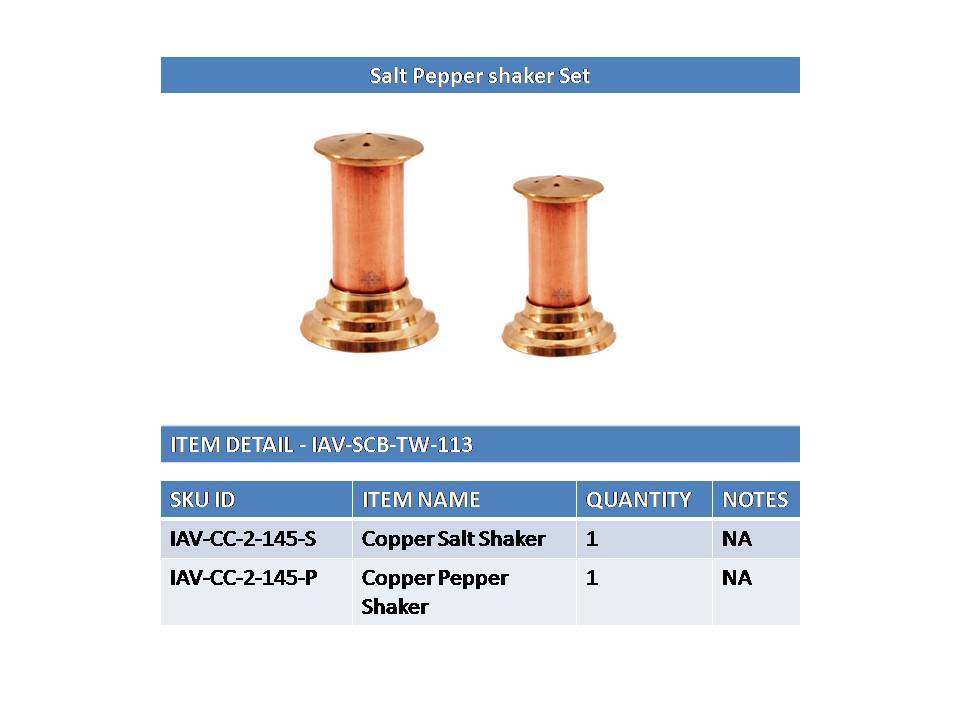 Copper Candle Shape Salt and Pepper Shaker