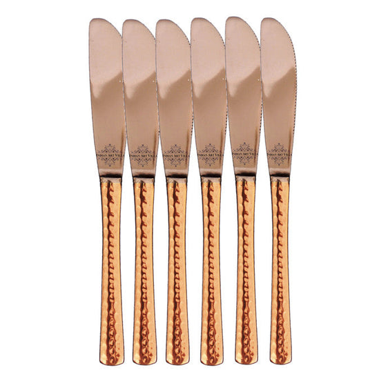 Pure Steel Copper Handmade Knife Set Of 6