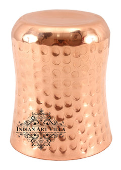 Steel Copper Hammered Design Glass Goblet 250 ML