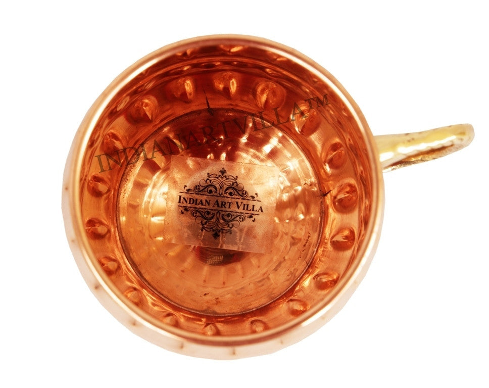 Pure Copper Round Barrel Shaped Design Moscow Mule Beer Mug Cup, Volume-530ML