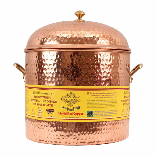 Pure Copper Hammered Design Storage Box 6.3 Ltr.