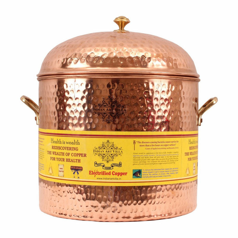 Pure Copper Hammered Design Storage Box 6.3 Ltr.