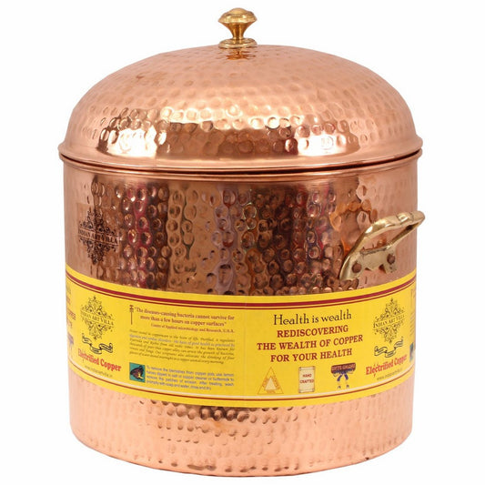 Pure Copper Hammered Design Storage Box 6.3 Ltr.