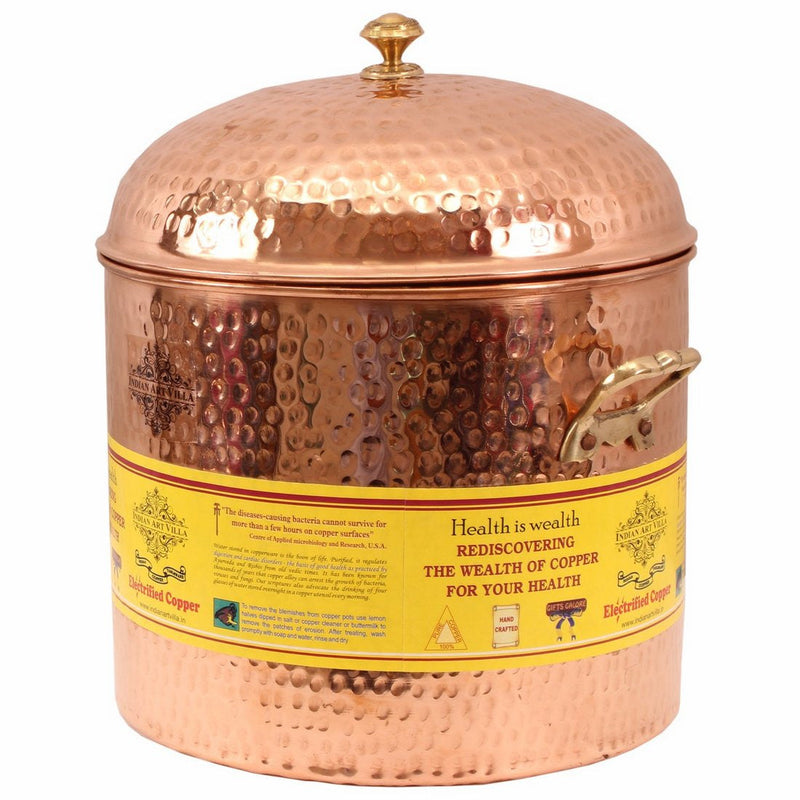 Pure Copper Hammered Design Storage Box 6.3 Ltr.