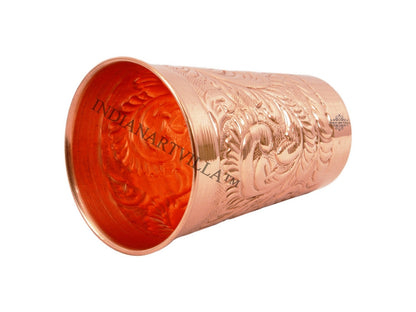 Pure Copper tumbler Glass Cup, Designer Small, 350 ML