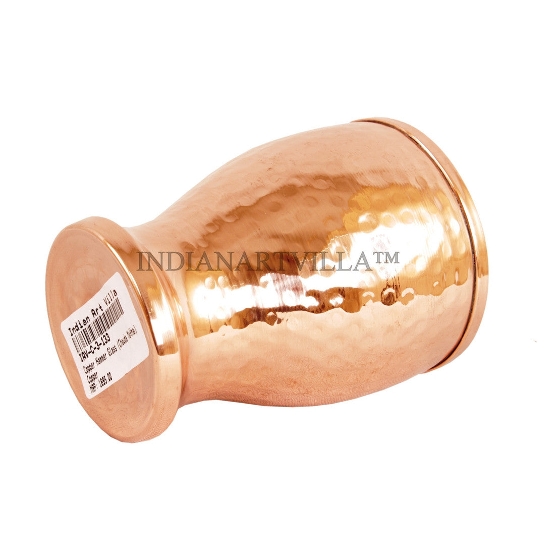 Pure Copper Hammered Design Glass Tumbler Cup 350 ML
