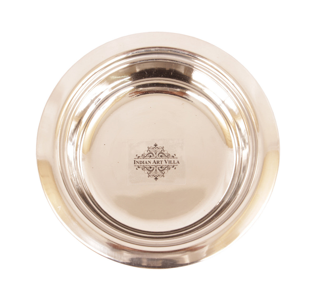 Pure Steel Copper Hammered Design Round Entrée Bowl